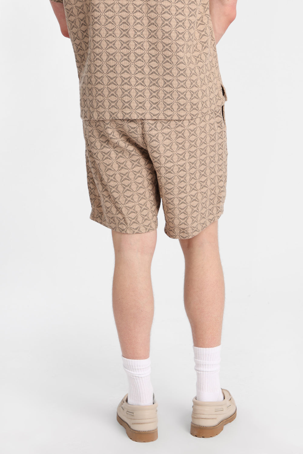 Short texturé à motif floral géométrique 7 po Short texturé à motif floral géométrique 7 po