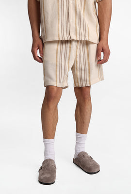 Textured Multi-Colour Striped Shorts