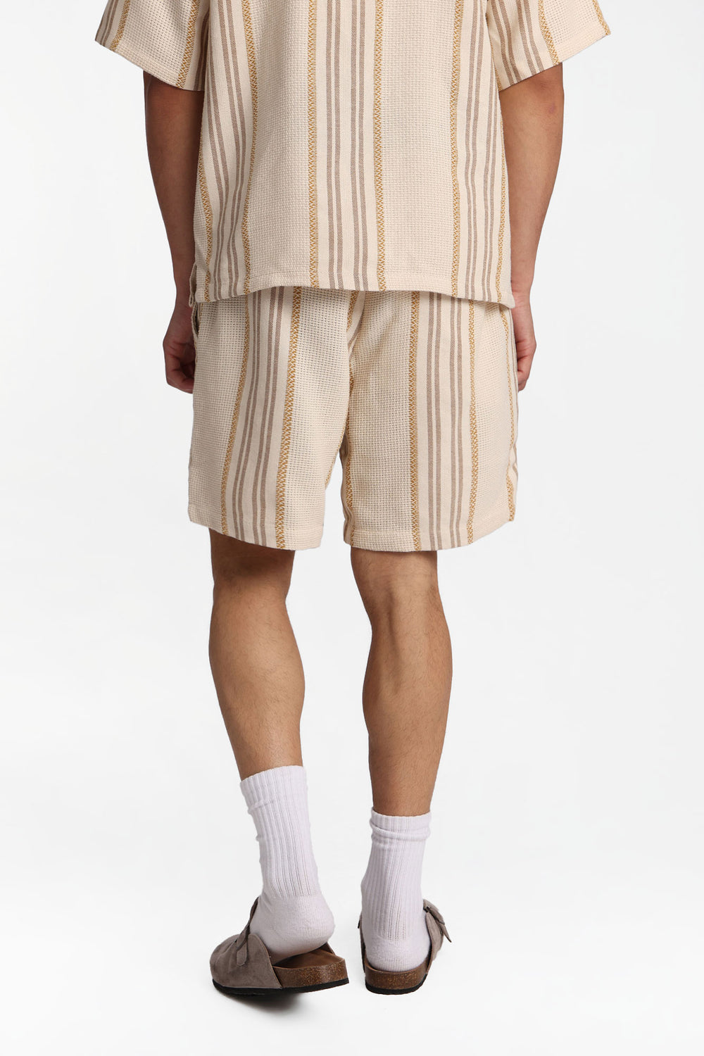 Textured Multi-Colour Striped Shorts Textured Multi-Colour Striped Shorts