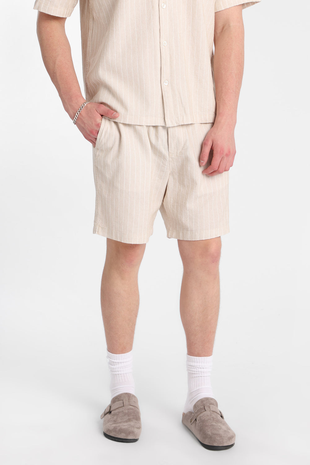 Short texturé à fines rayures 7 po Short texturé à fines rayures 7 po