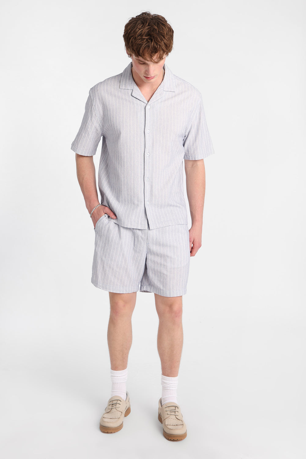 Short texturé à fines rayures 7 po Short texturé à fines rayures 7 po