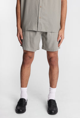 Short en mélange de lin 7 po