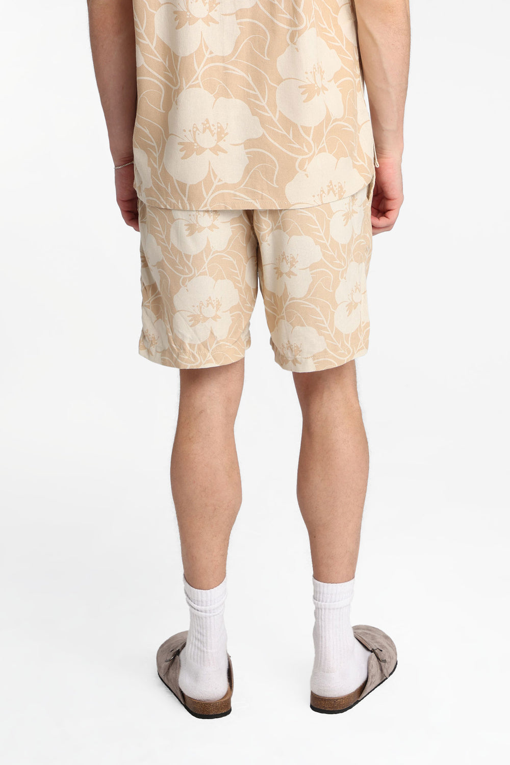 Short à imprimé floral en mélange de lin 7 po Short à imprimé floral en mélange de lin 7 po