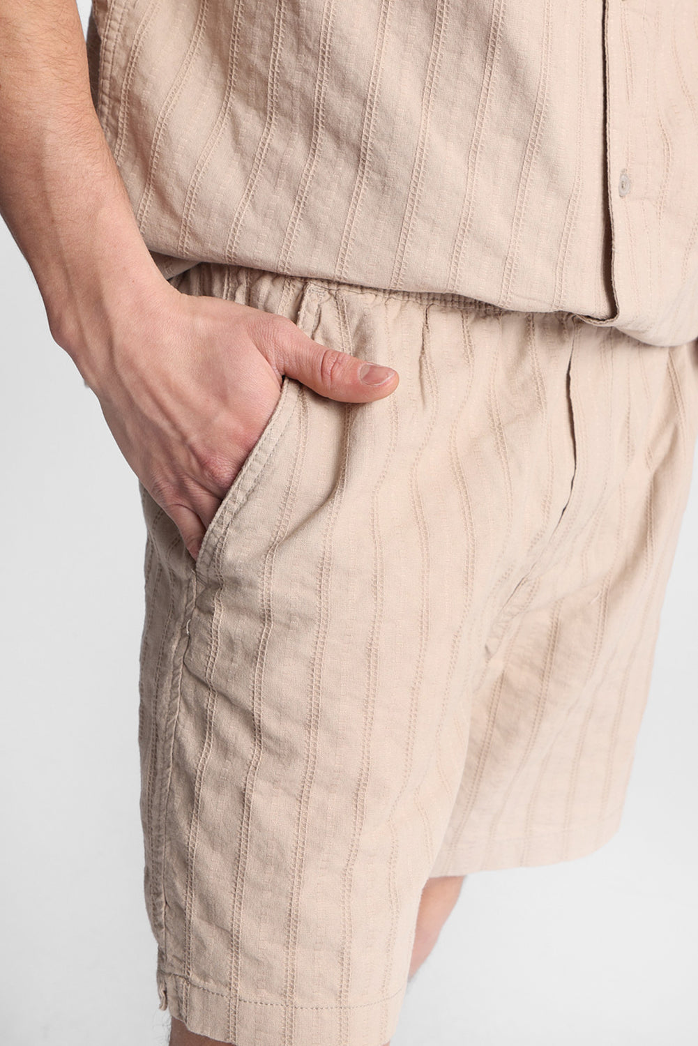 Textured Striped Shorts Textured Striped Shorts