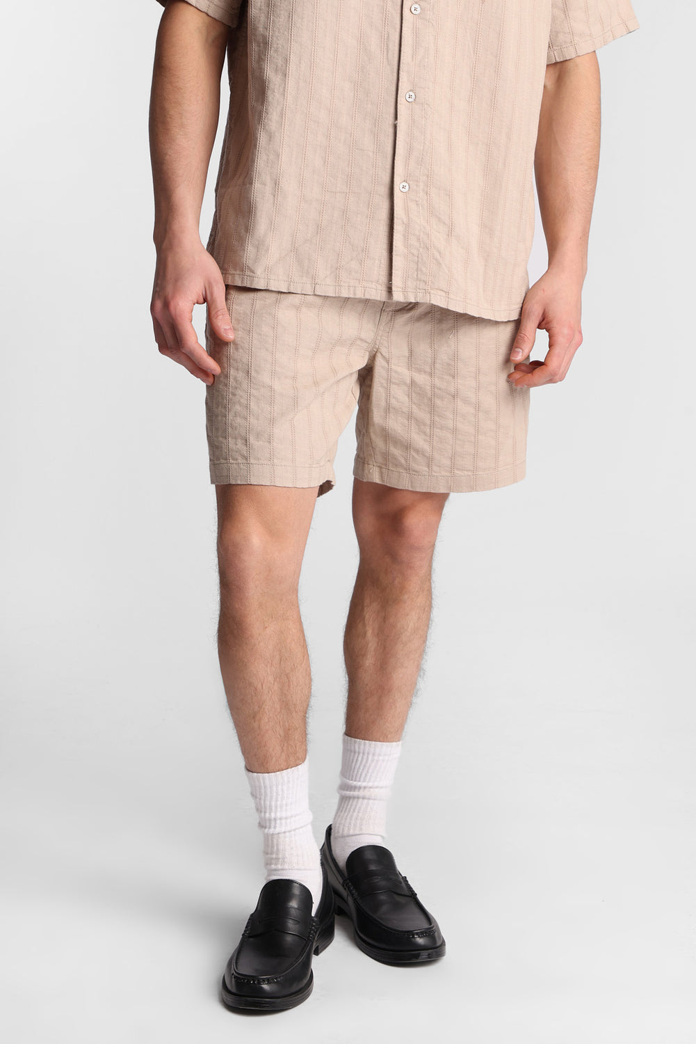 Textured Striped Shorts Textured Striped Shorts