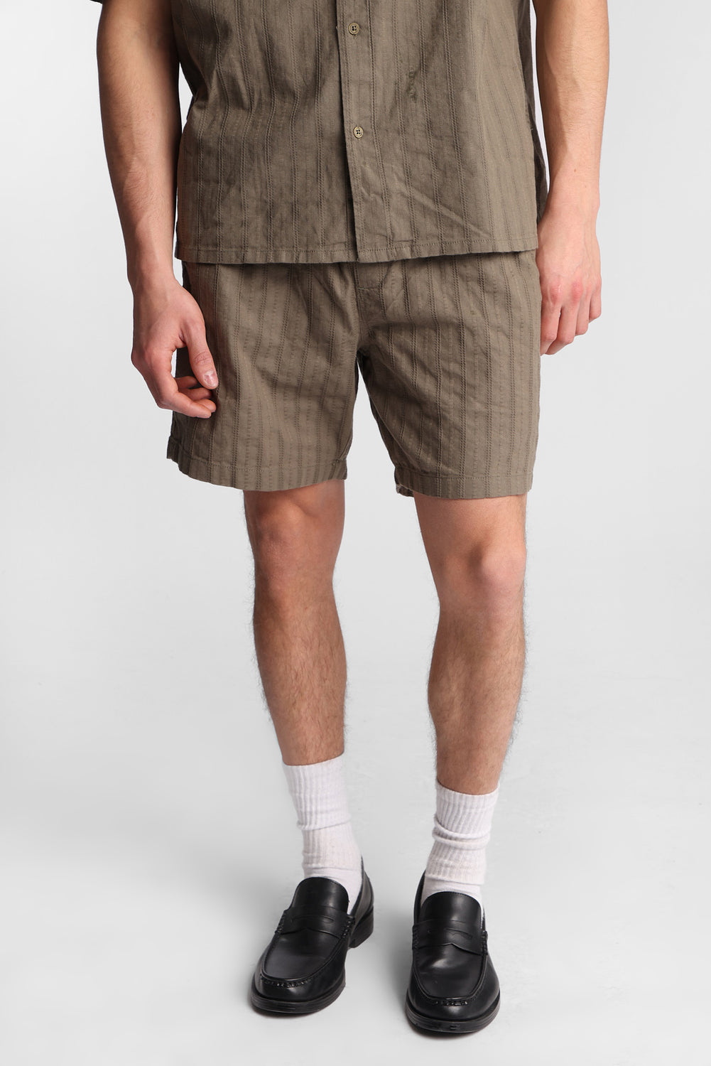 Textured Striped Shorts Textured Striped Shorts