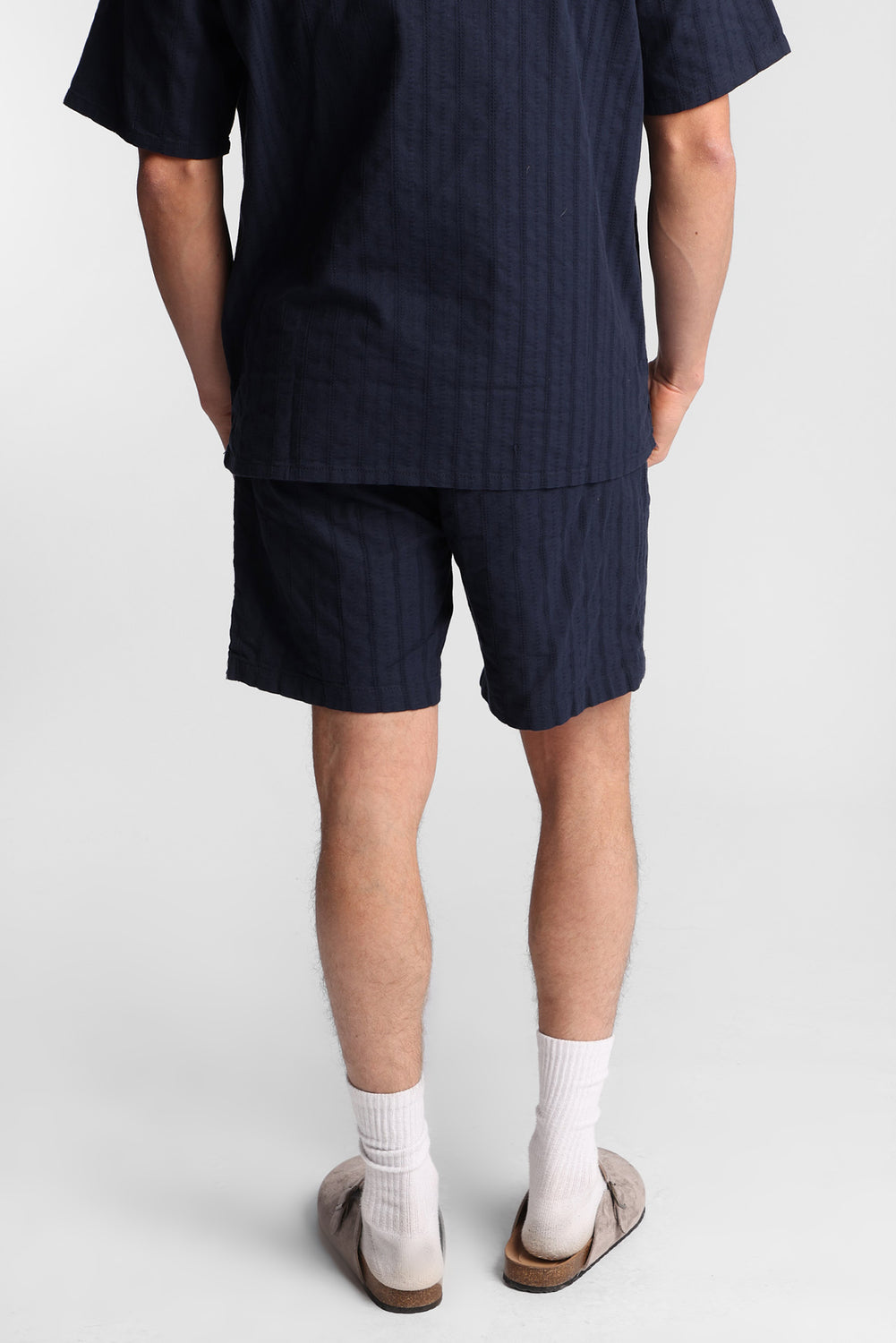 Short texturé à rayures Short texturé à rayures