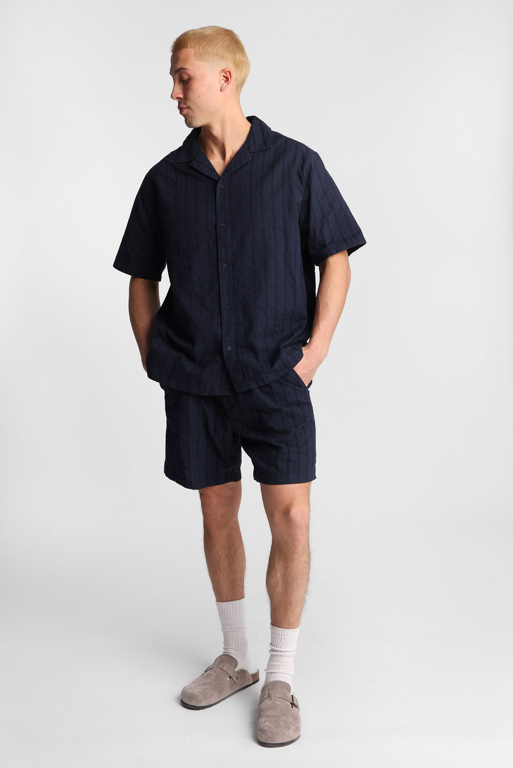 Short texturé à rayures Short texturé à rayures
