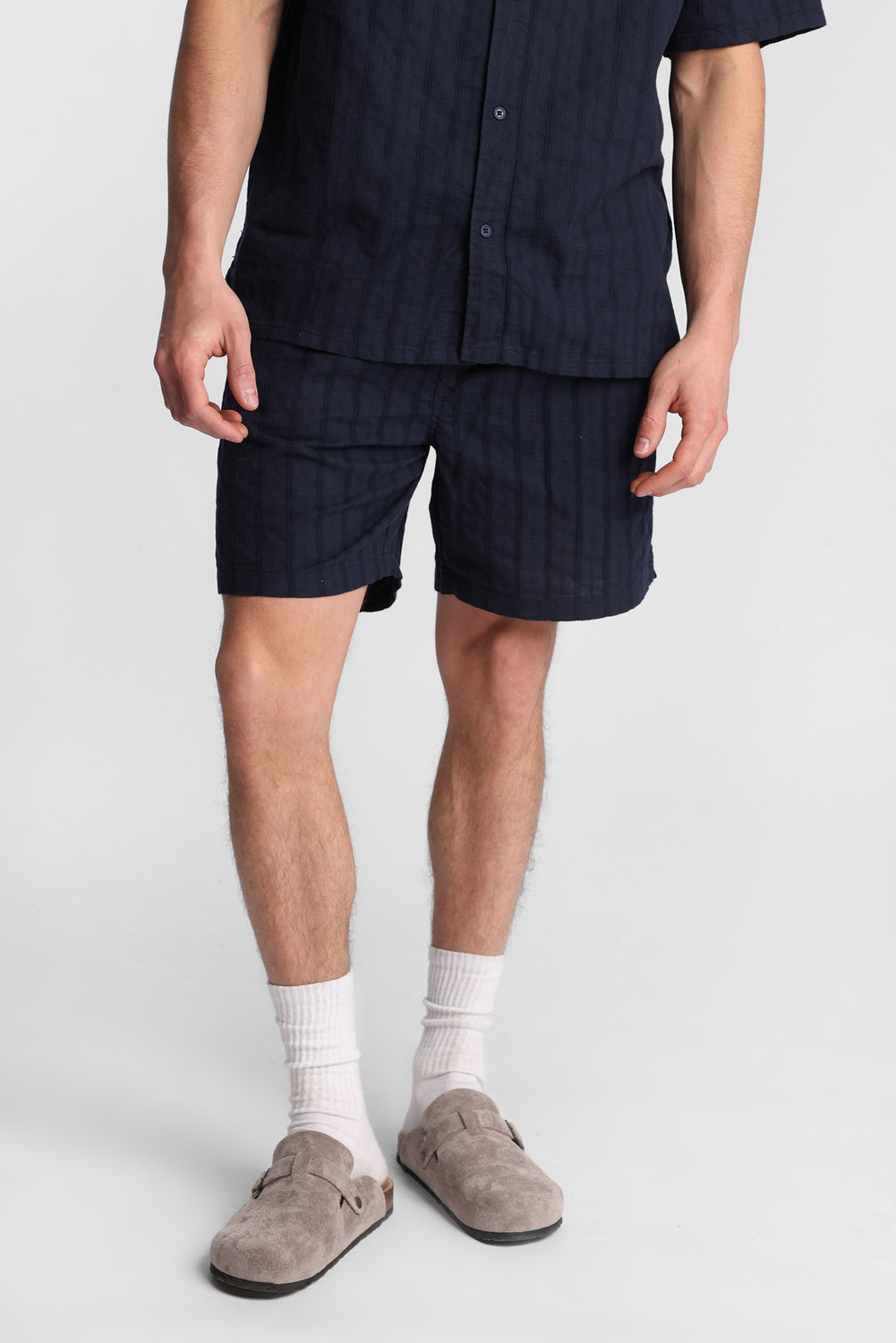Short texturé à rayures Short texturé à rayures