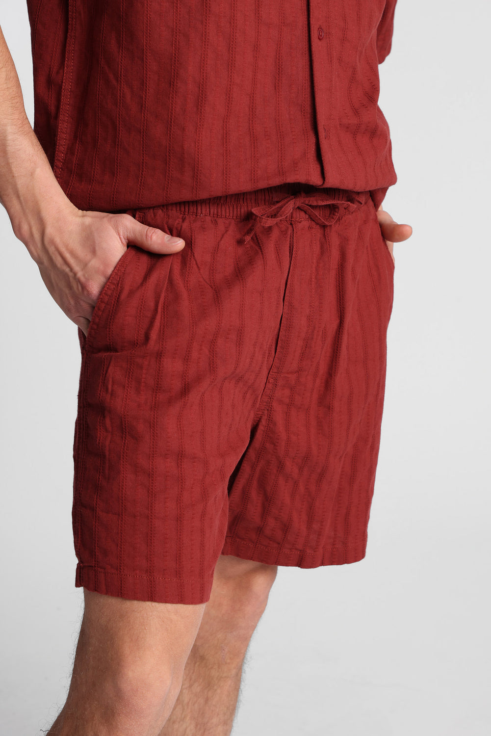 Short texturé à rayures Short texturé à rayures
