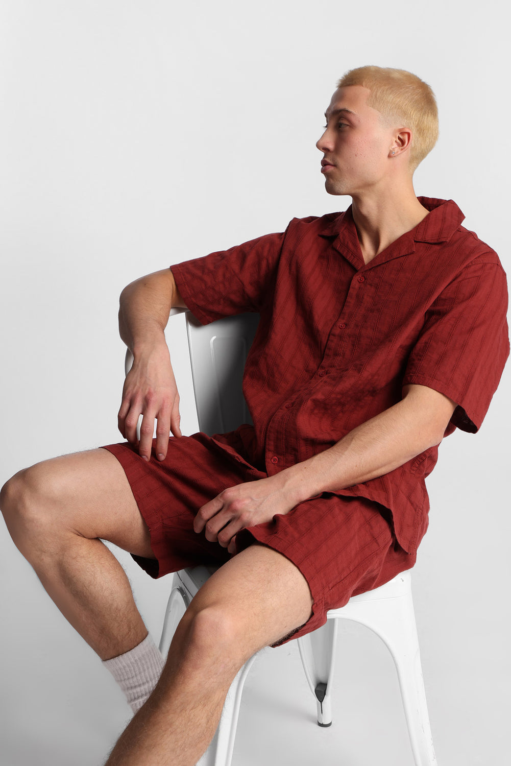 Textured Striped Shorts Textured Striped Shorts