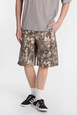 Short cargo en sergé motif camouflage