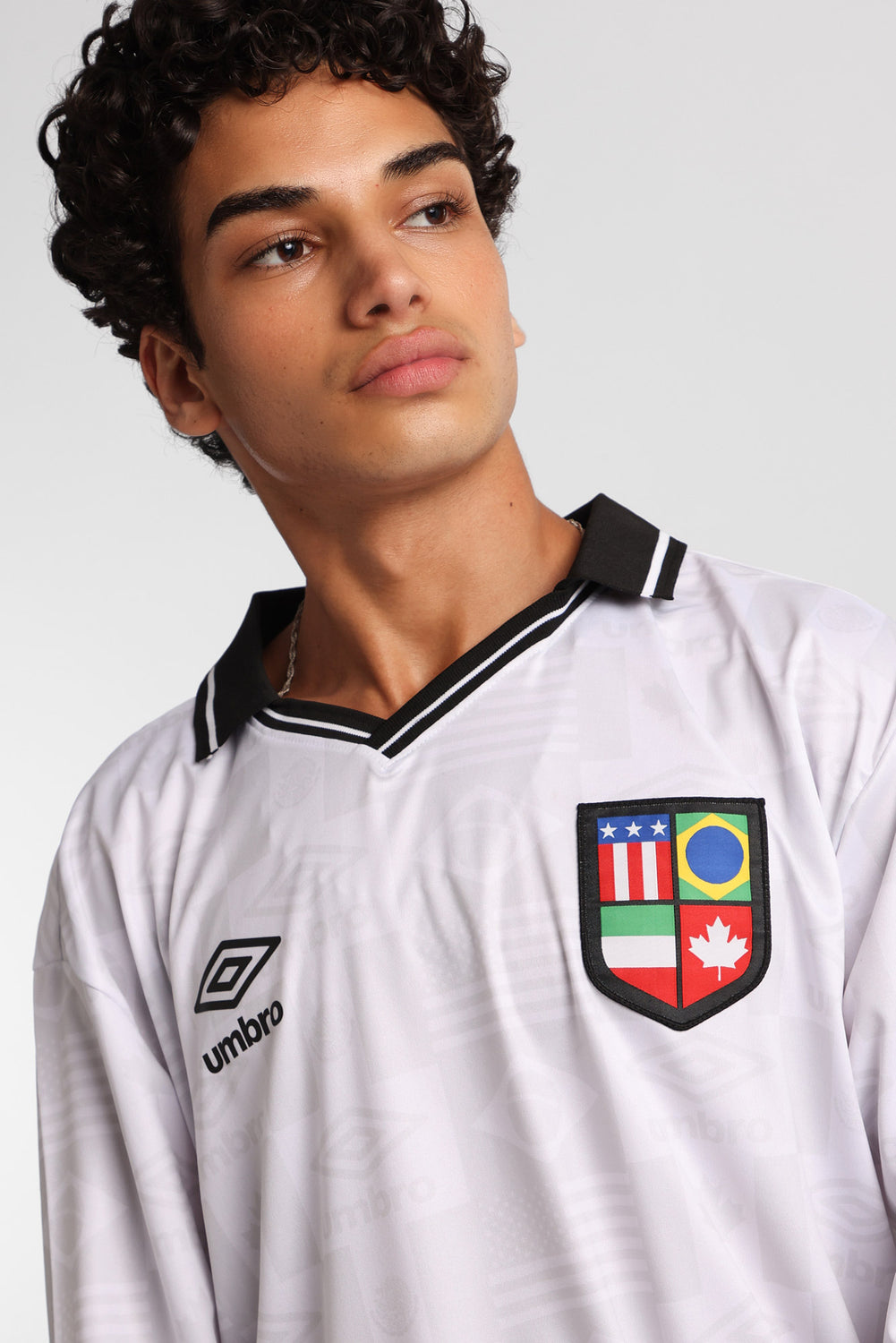 Umbro World's Game Graphic Long Sleeve Polo Jersey Umbro World's Game Graphic Long Sleeve Polo Jersey