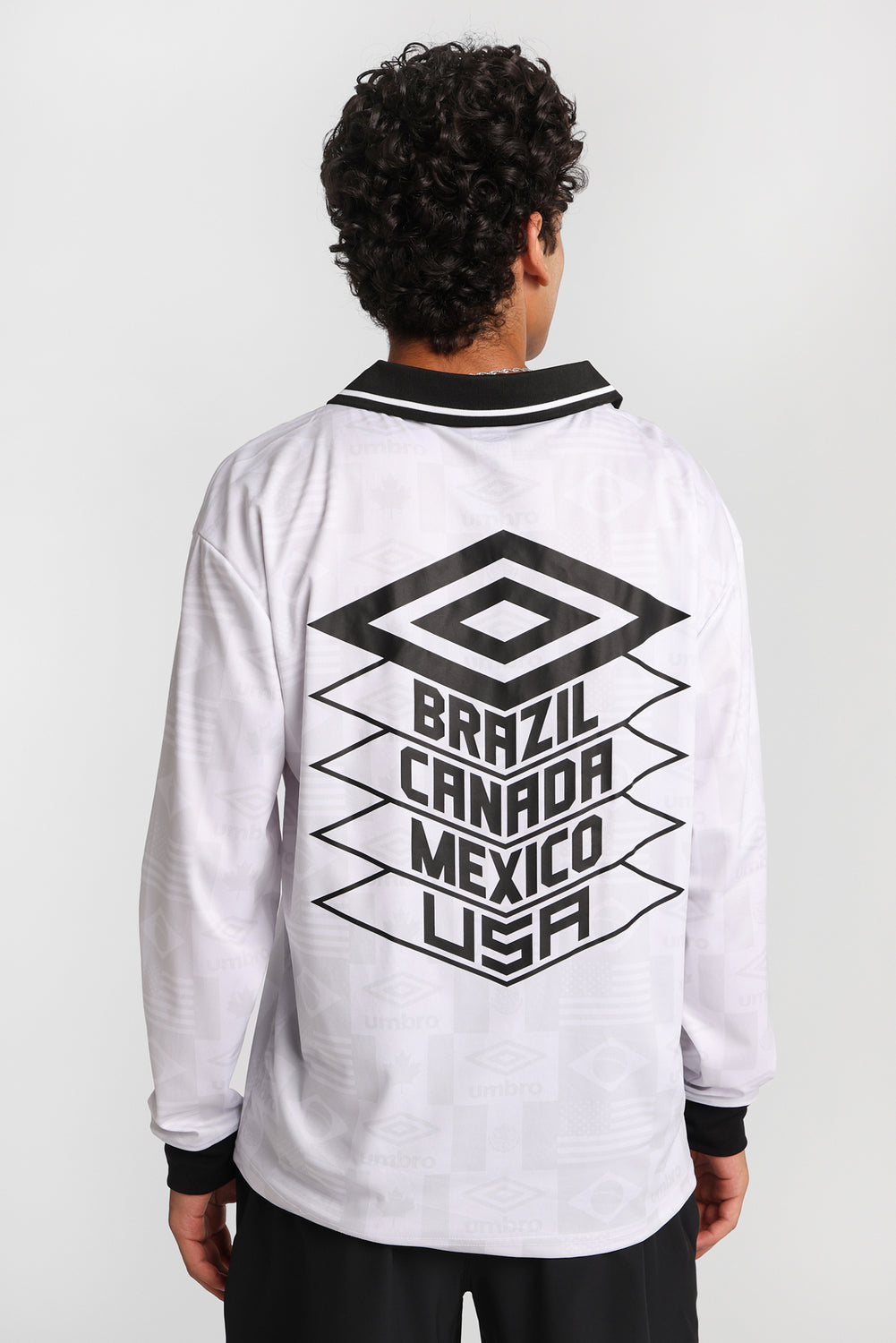 Umbro World's Game Graphic Long Sleeve Polo Jersey Umbro World's Game Graphic Long Sleeve Polo Jersey