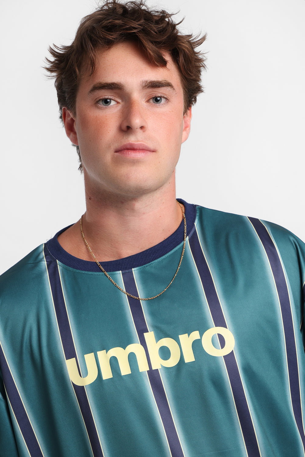 Umbro Large Logo Striped Tee Umbro Large Logo Striped Tee