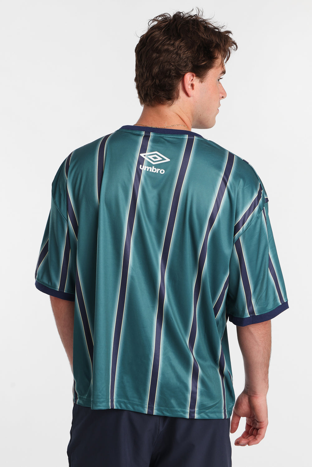 Umbro Large Logo Striped Tee Umbro Large Logo Striped Tee