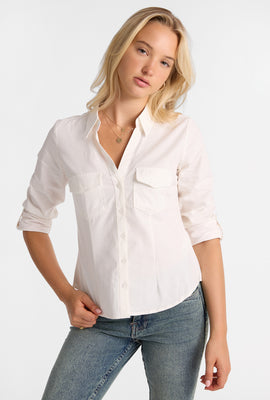 Cotton Long Sleeve Button-Up Oxford Shirt