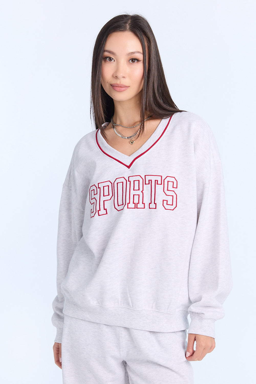 Graphic V-Neck Sweatshirt Graphic V-Neck Sweatshirt