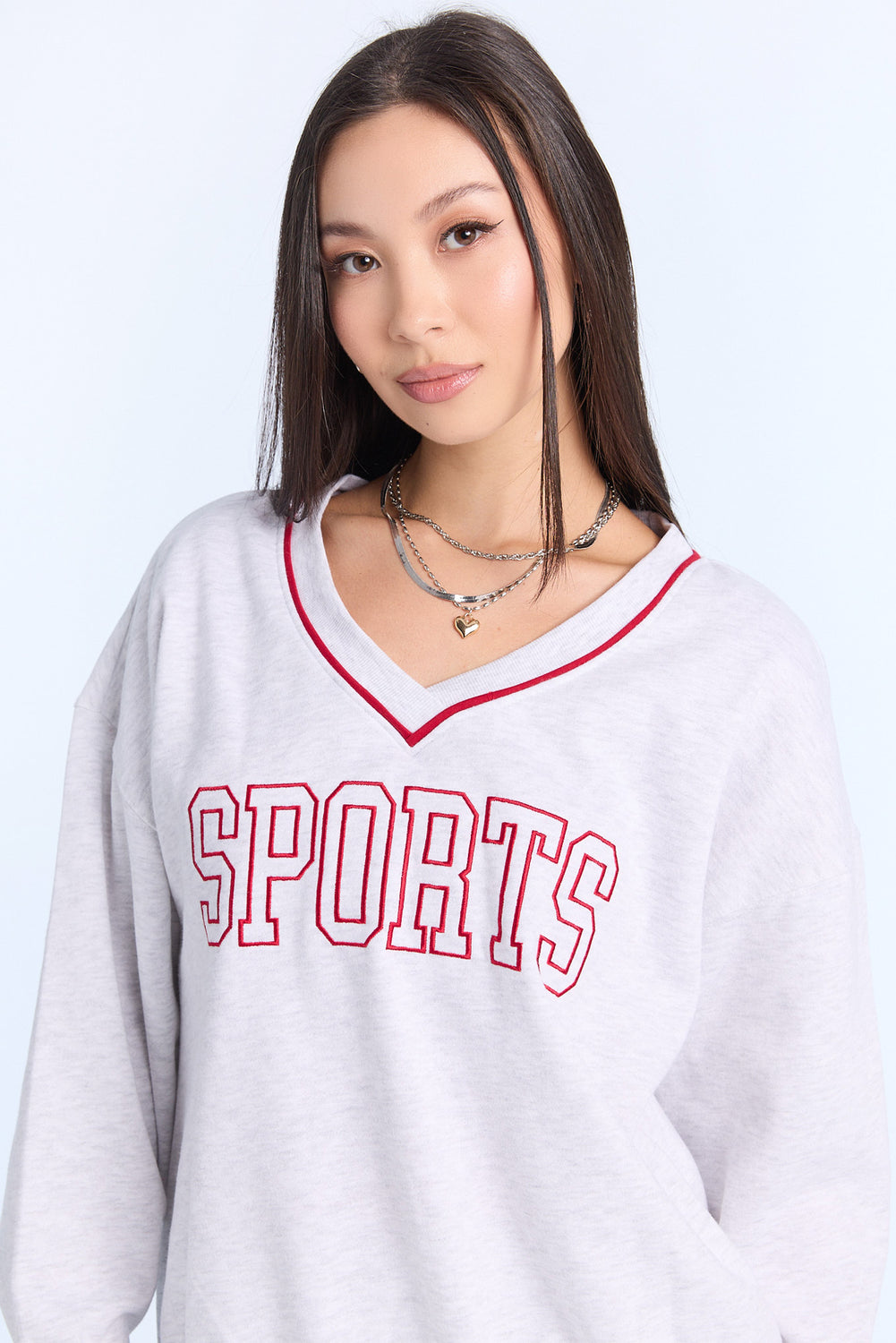 Graphic V-Neck Sweatshirt Graphic V-Neck Sweatshirt