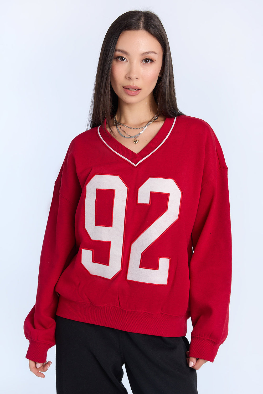 Graphic V-Neck Sweatshirt Graphic V-Neck Sweatshirt