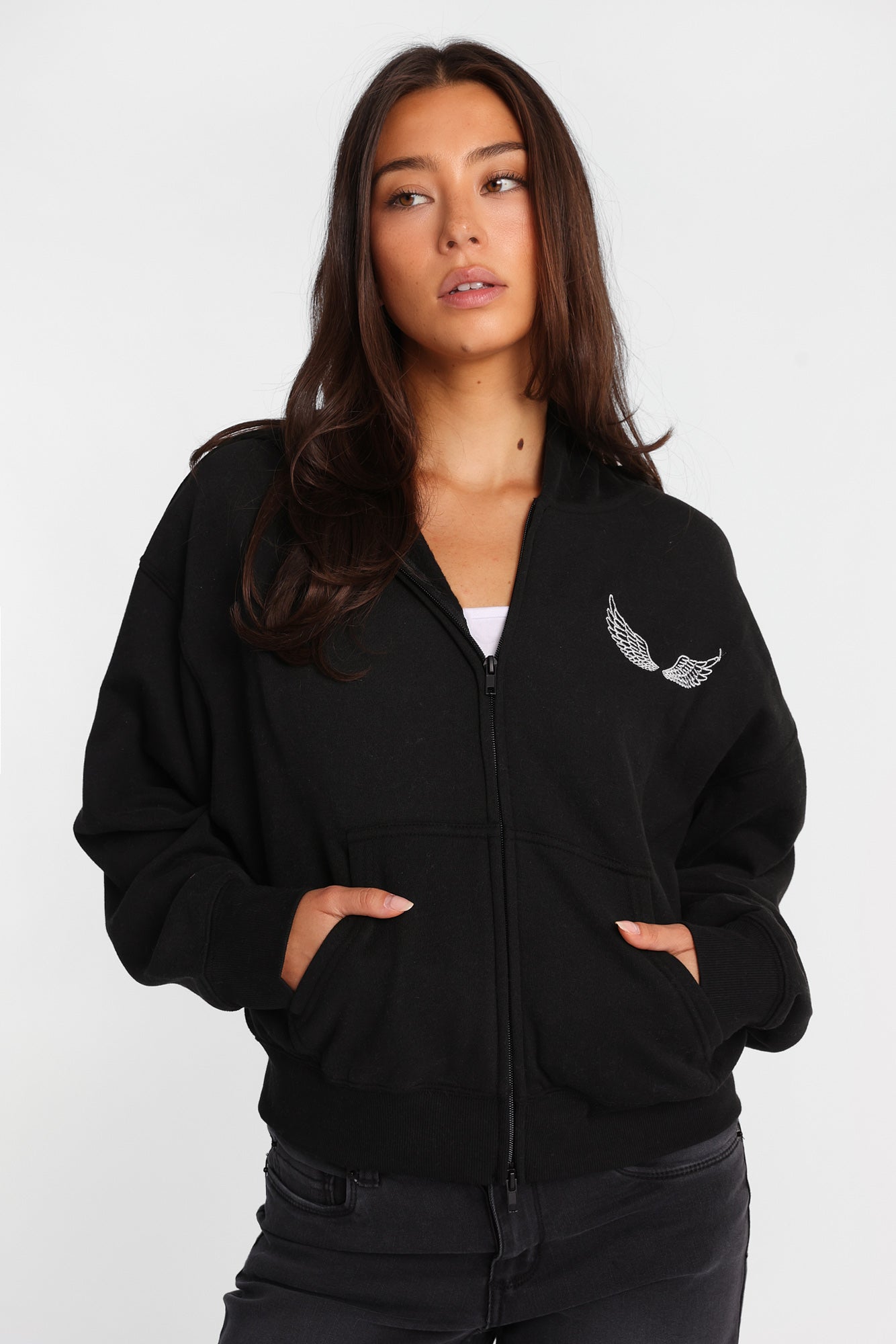 Graphic Double-Zip Hoodie - /