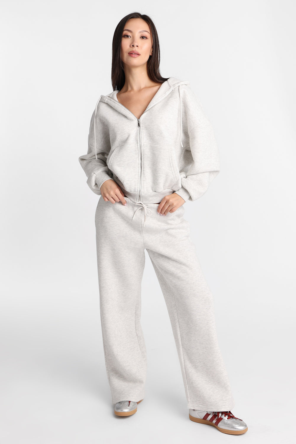 Fleece Wide Leg Drawstring Sweatpants Fleece Wide Leg Drawstring Sweatpants
