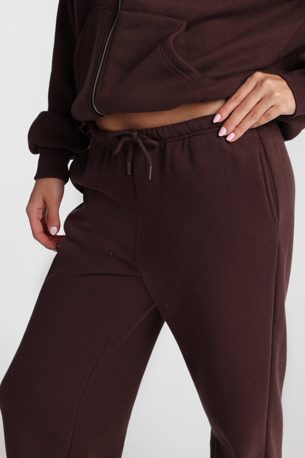 Pantalon de jogging en molleton à jambe large en mélange de coton Pantalon de jogging en molleton à jambe large en mélange de coton