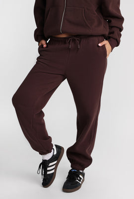 Pantalon de jogging en molleton à jambe large en mélange de coton