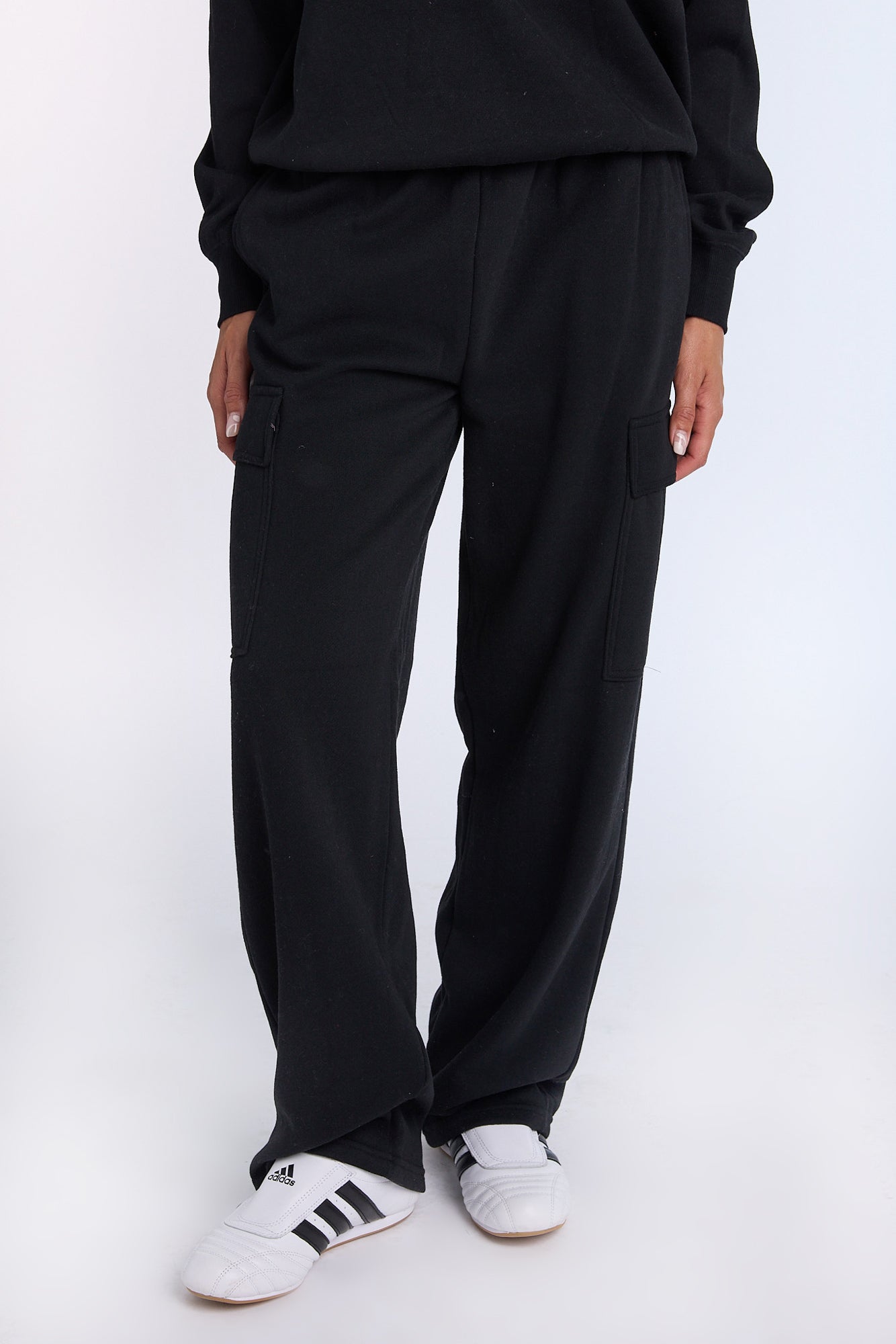 Wide Leg Cargo Sweatpants - /
