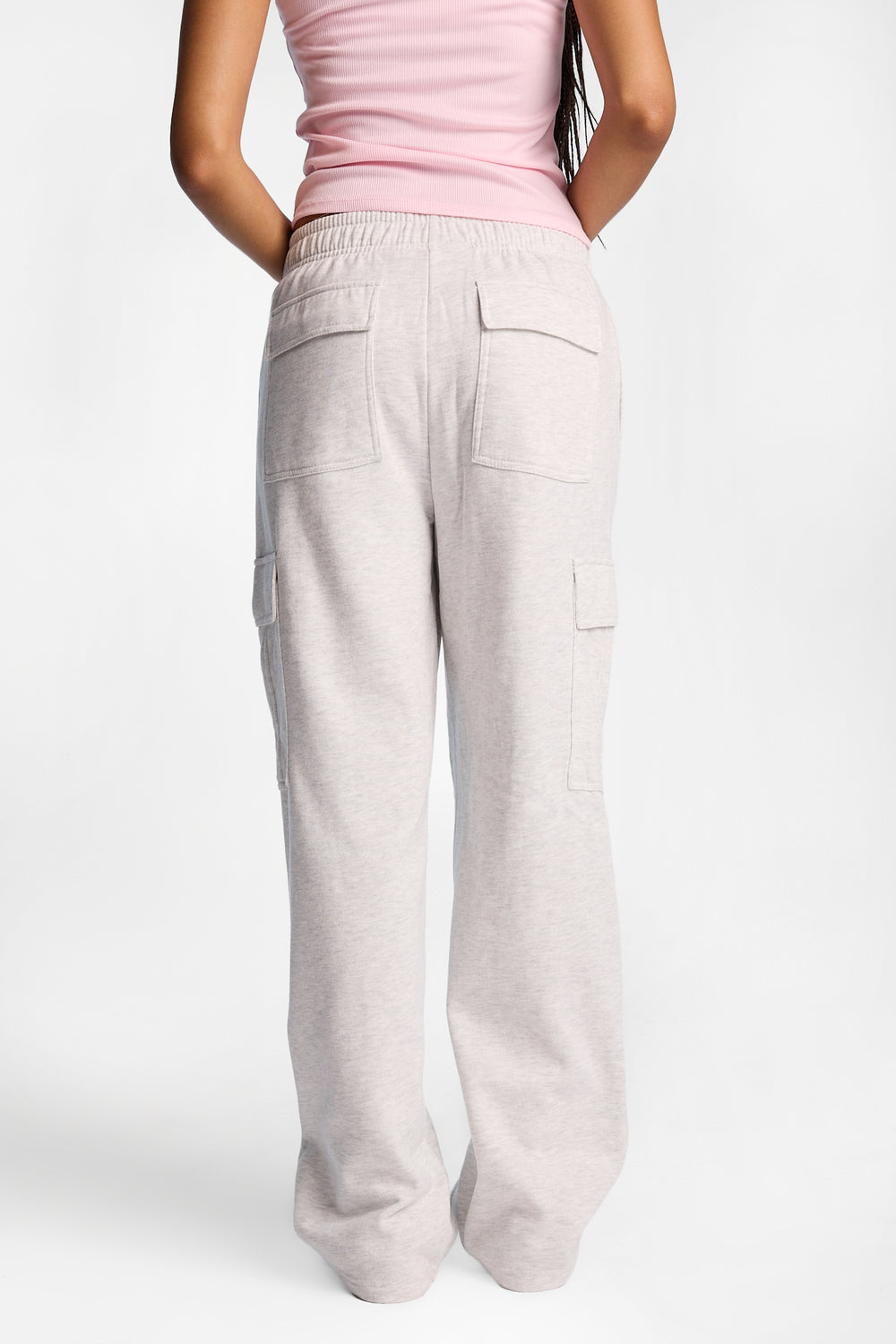 Pantalon en molleton cargo à jambe large Pantalon en molleton cargo à jambe large
