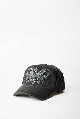 Butterfly Cross Rhinestone Cap