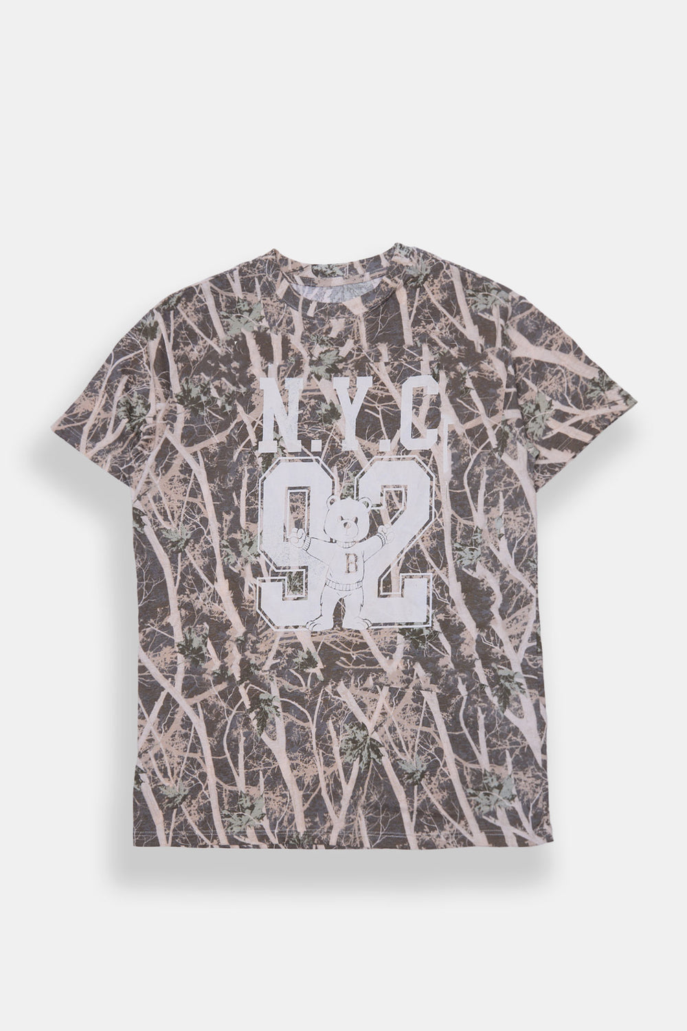 T-shirt coupe boyfriend camouflage arbres N.Y.C 92 T-shirt coupe boyfriend camouflage arbres N.Y.C 92