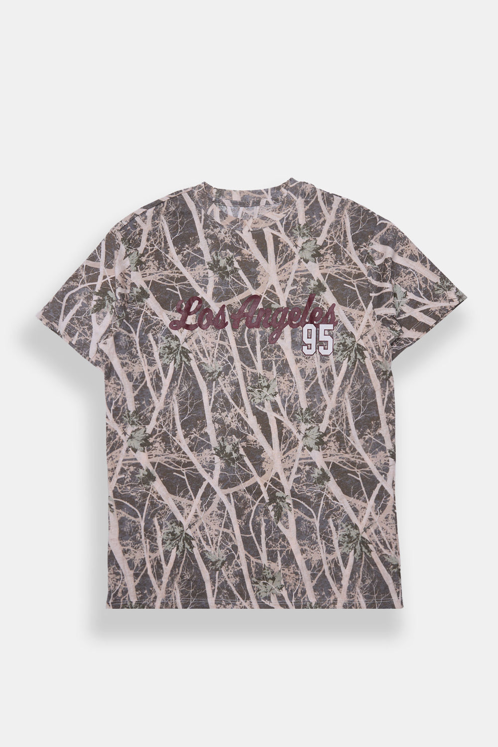 T-shirt coupe boyfriend camouflage arbres Los Angeles 95 T-shirt coupe boyfriend camouflage arbres Los Angeles 95