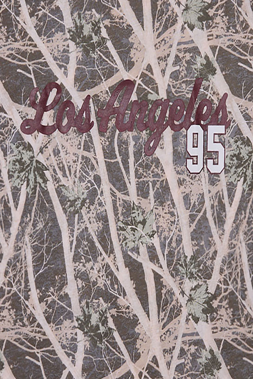 T-shirt coupe boyfriend camouflage arbres Los Angeles 95 T-shirt coupe boyfriend camouflage arbres Los Angeles 95