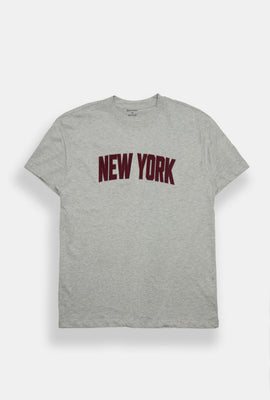 T-shirt coupe boyfriend brodé New York