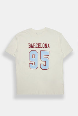 T-shirt coupe boyfriend imprimé Barcelona