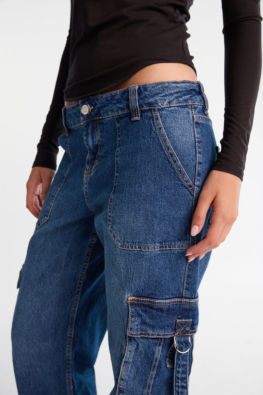 Low Rise D-Ring Cargo Jeans Low Rise D-Ring Cargo Jeans