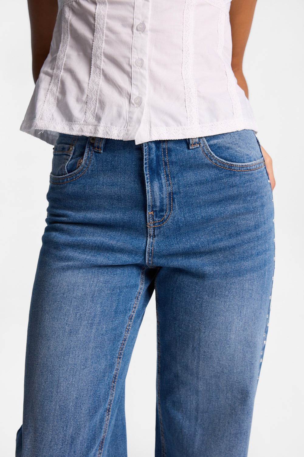Studded Ella Curvy High Rise Baggy Jeans Studded Ella Curvy High Rise Baggy Jeans