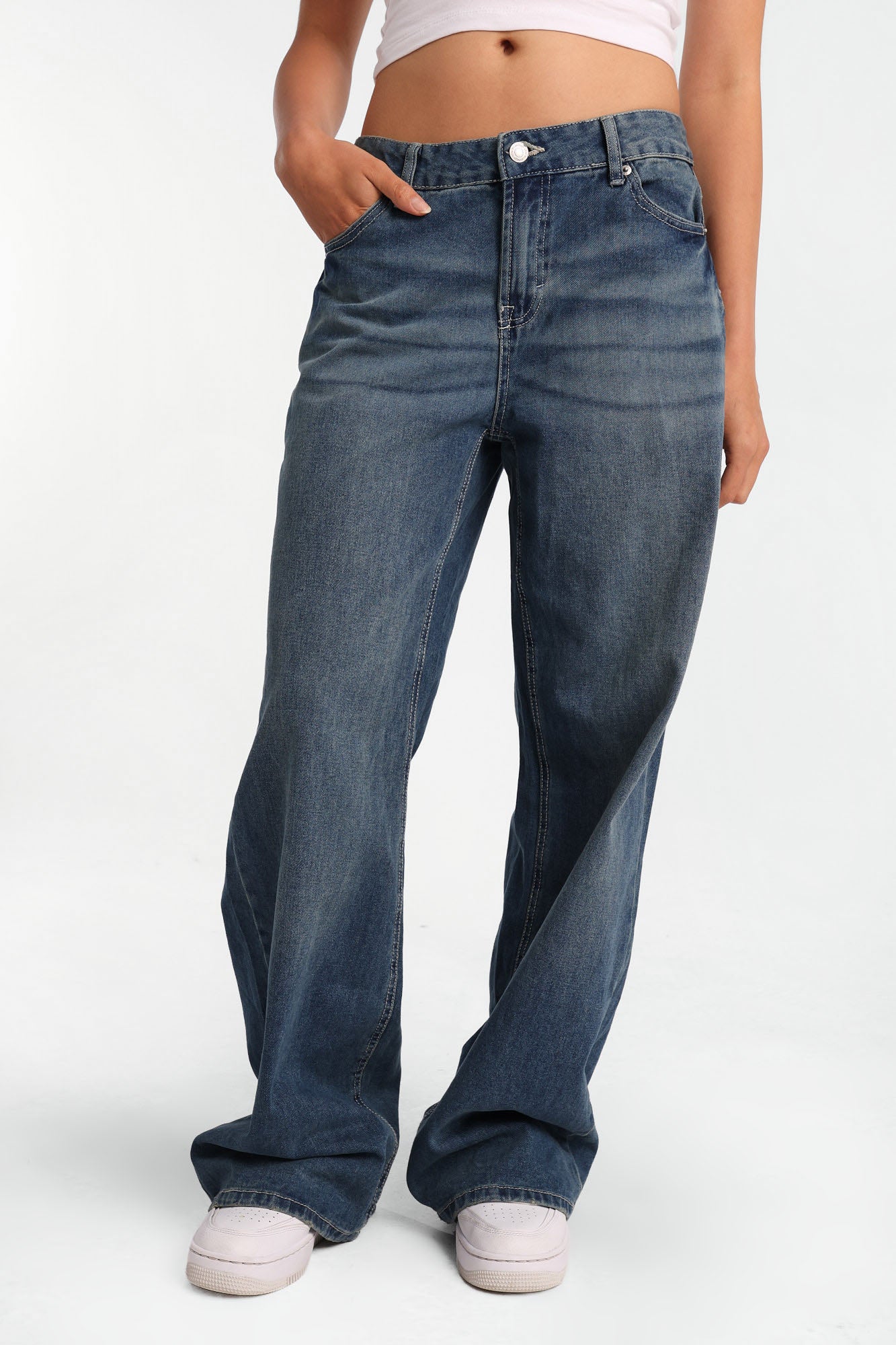 Low Rise Baggy Jeans - Blue /