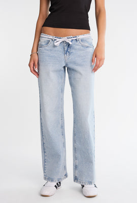 Chloe Low Rise Shoelace Belt Baggy Jeans
