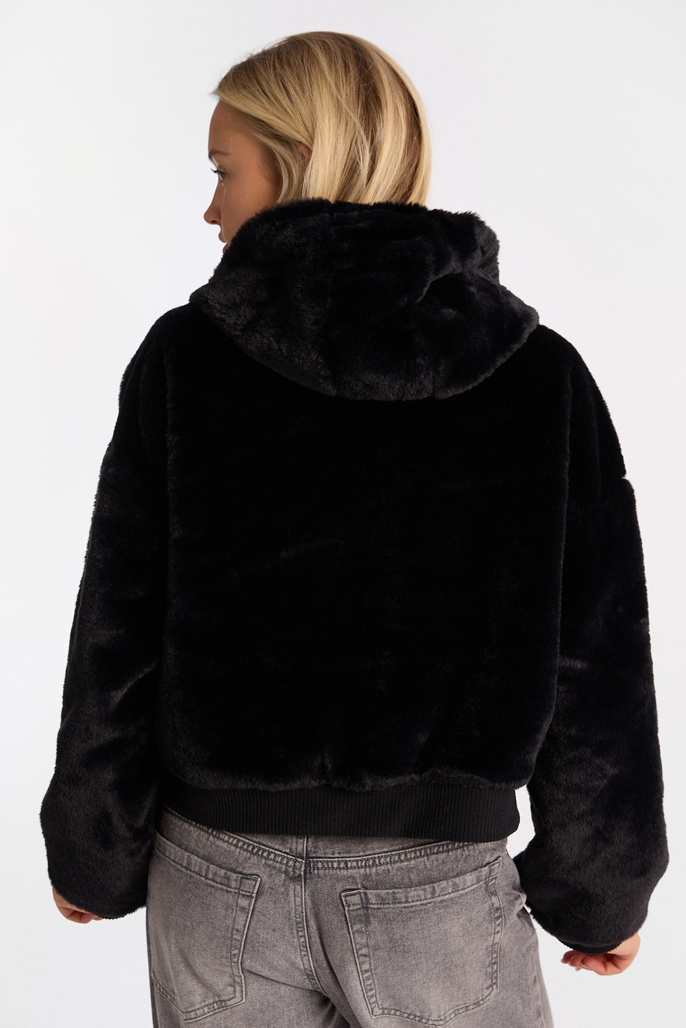 Faux-Fur Zip-Up Hooded Jacket Faux-Fur Zip-Up Hooded Jacket