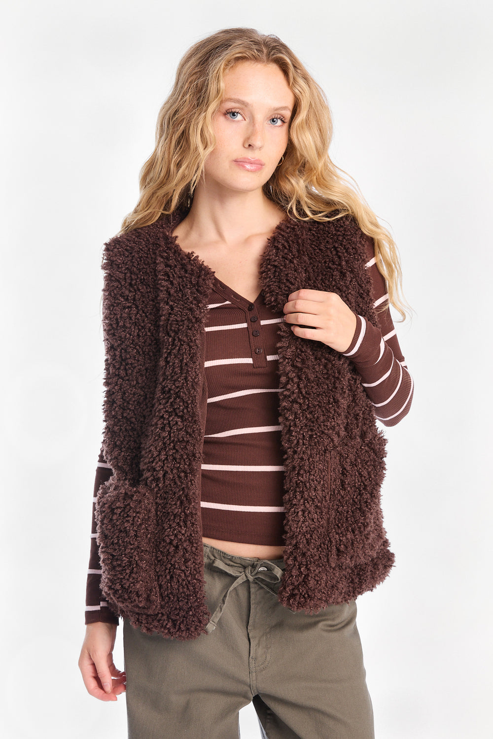 Gilet en fausse fourrure Sherpa Gilet en fausse fourrure Sherpa