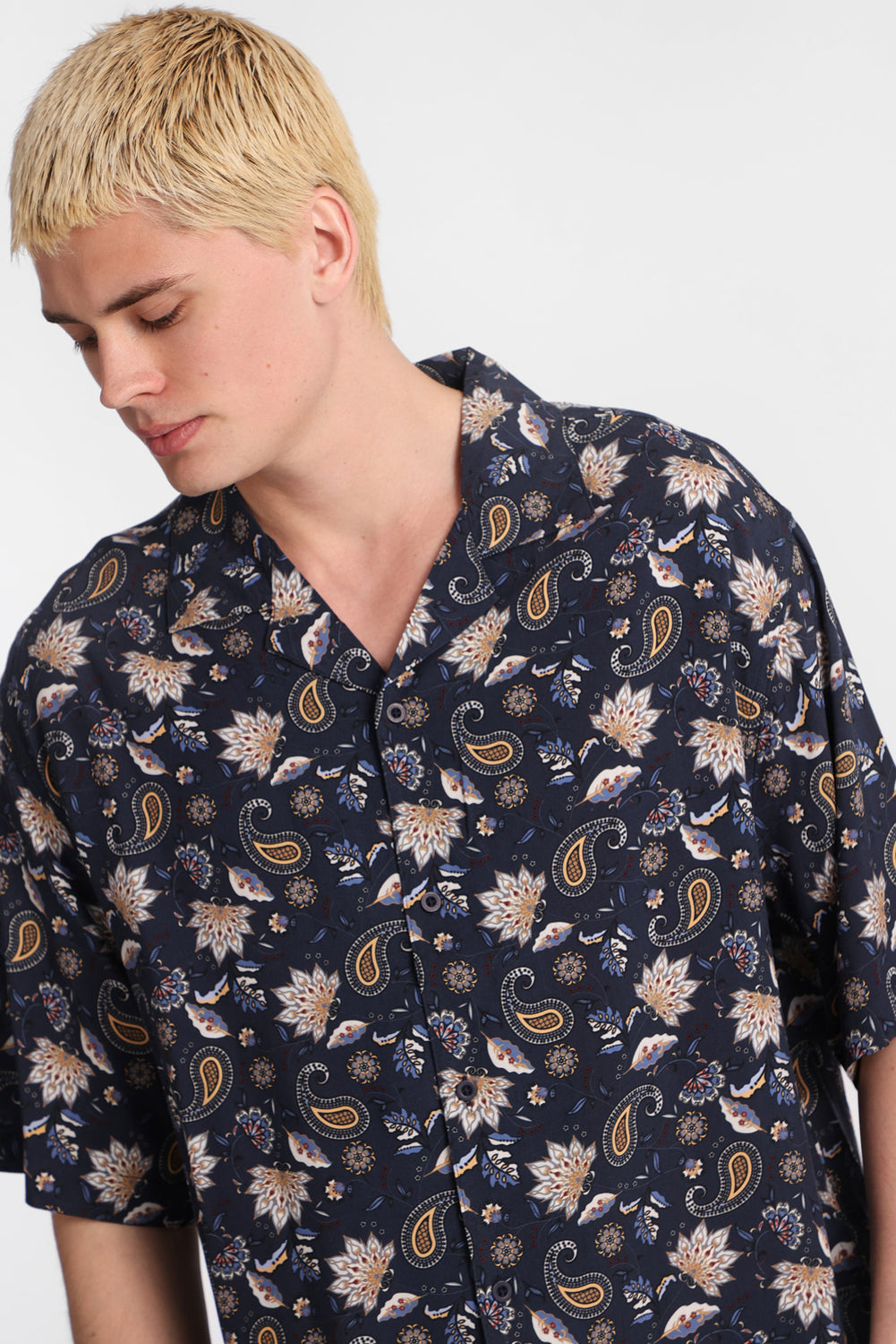 Paisley Print Short Sleeve Button-Up Shirt Paisley Print Short Sleeve Button-Up Shirt