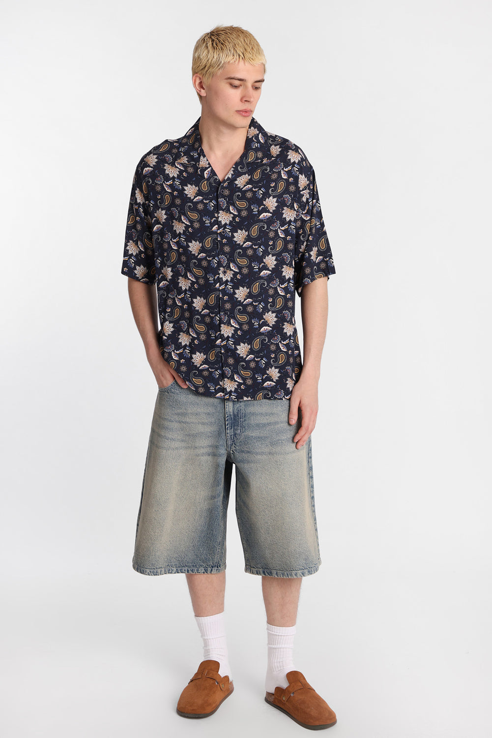 Paisley Print Short Sleeve Button-Up Shirt Paisley Print Short Sleeve Button-Up Shirt