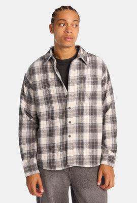Plaid Button-Up Relaxed Shirt