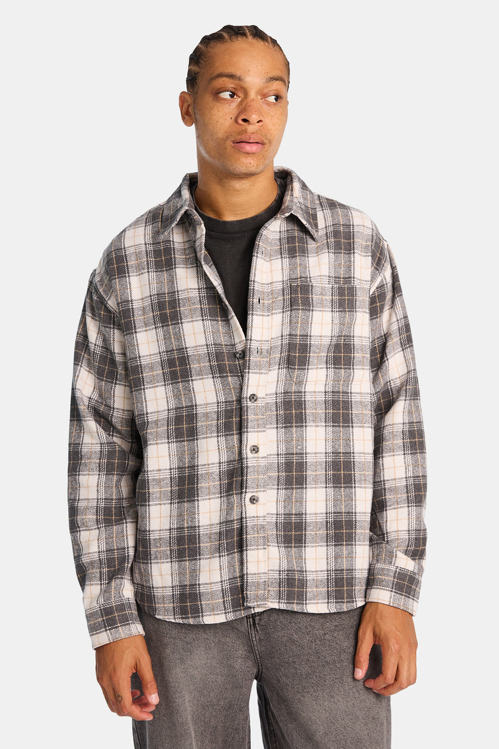 Plaid Button-Up Relaxed Shirt Plaid Button-Up Relaxed Shirt