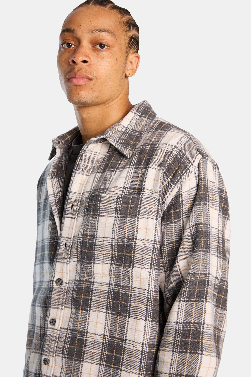 Plaid Button-Up Relaxed Shirt Plaid Button-Up Relaxed Shirt