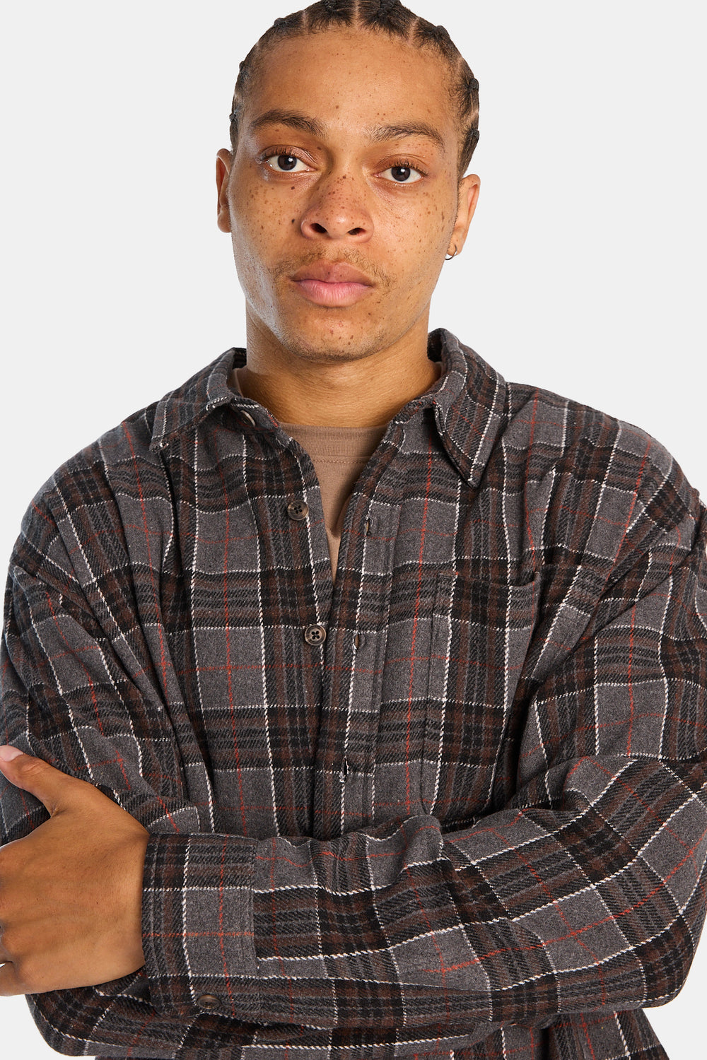 Plaid Button-Up Relaxed Shirt Plaid Button-Up Relaxed Shirt