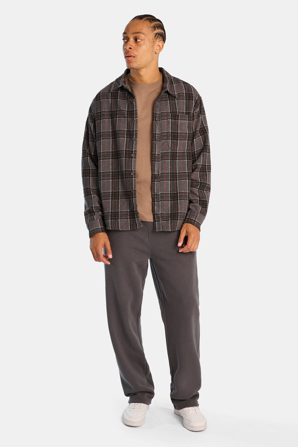 Chemise décontractée à carreaux boutonnée Chemise décontractée à carreaux boutonnée