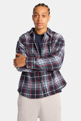 Chemise décontractée à carreaux boutonnée